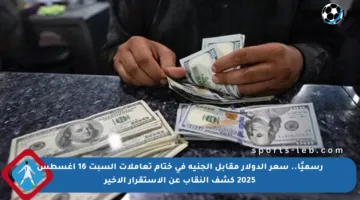 رسميًا.. سعر الدولار مقابل الجنيه في ختام تعاملات السبت 16 أغسطس 2025 كشف النقاب عن الاستقرار الأخير